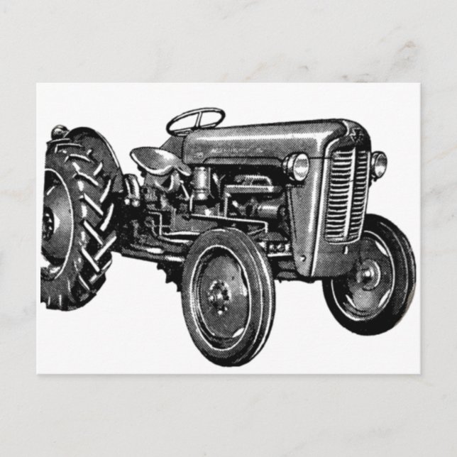 Vintage Tractor Postcard (Front)