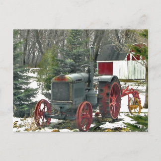 Vintage Tractor Postcard