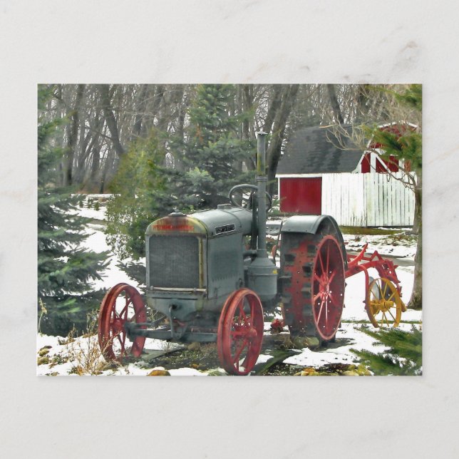 Vintage Tractor Postcard (Front)