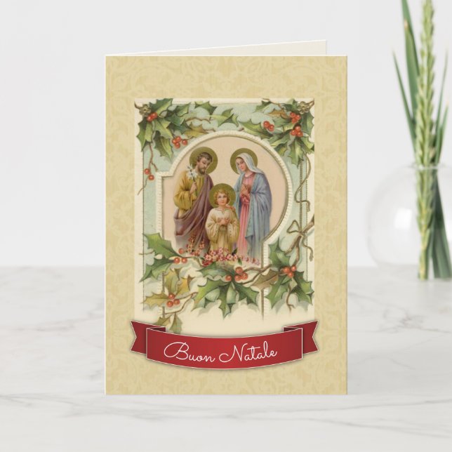 Vintage Traditional Catholic Christmas in Italian Card (Front)