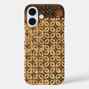 Vintage Traditional Coffee Bean Geometric Pattern iPhone 16 Case