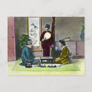 Vintage Traditional Japanese Mahjong 麻雀 Postcard