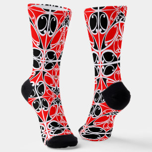 Vintage Traditional Maori Tribal Art Pattern Socks