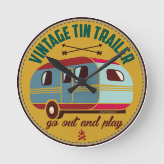 Vintage trailer / vintage camper mugs, gifts, etc! round clock
