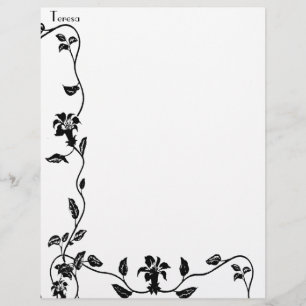 Vintage Trailing Vines Personalised Letterhead