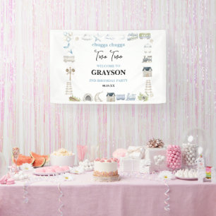 Vintage Train 2nd Birthday – Choo Choo Party Banner