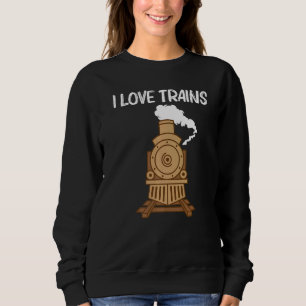 Vintage Train Art For Men Women Steam Locomotive M Sweatshirt