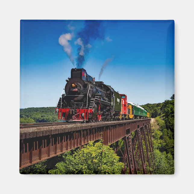 Vintage Train Bridge Photo Magnet (Front)