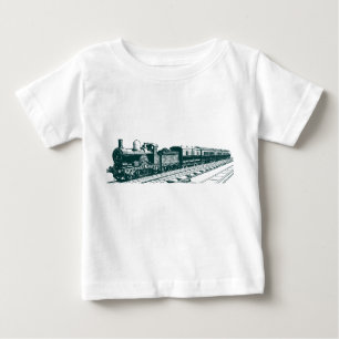 Vintage Train - Dark Green Baby T-Shirt