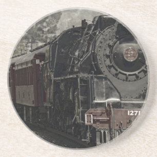 Vintage train decor design coaster