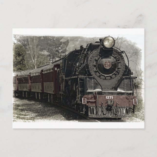 Vintage train decor design postcard (Front)