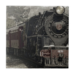 Vintage train decor design tile