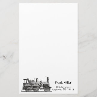 Vintage Train Engine Personalised Stationery
