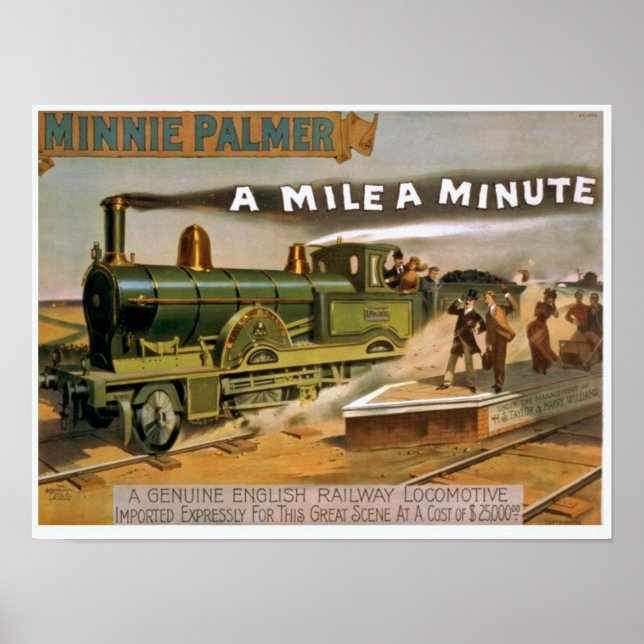 Vintage Train Illustration Poster (Front)