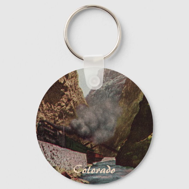 Vintage Train in Royal Gorge Keychain (Front)