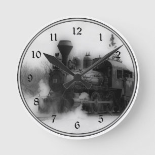 Vintage Train Locomotive Clock