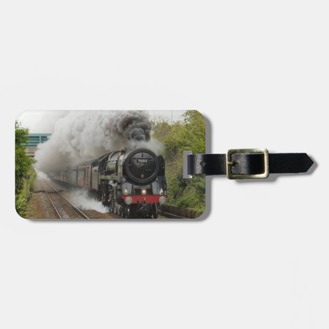 Vintage Train Luggage Tag (Front Horizontal)