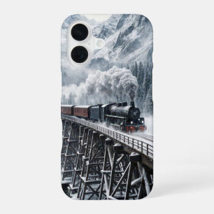 Vintage Train On a Mountain Valley Trestle iPhone 16 Case