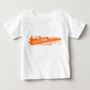 Vintage Train - Orange Baby T-Shirt
