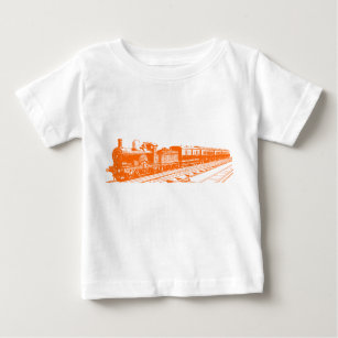 Vintage Train - Orange Baby T-Shirt