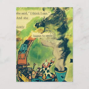 Vintage Train Poem Postcard