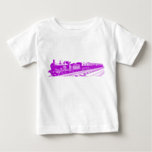 Vintage Train - Purple Baby T-Shirt