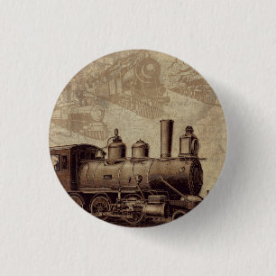 Vintage train railroad button