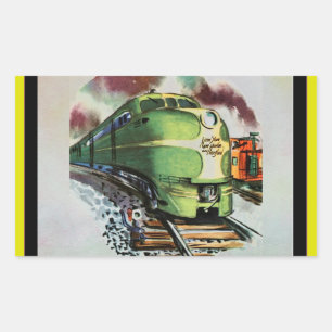 Vintage Train Rectangular Sticker