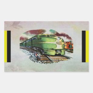 Vintage Train Rectangular Sticker