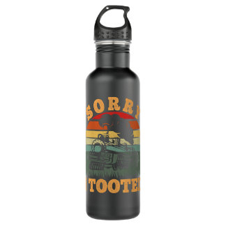 Vintage Train Sorry I Tooted Funny Train Railroad  710 Ml Water Bottle