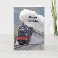 Vintage Train Steam Locomotive Photo Birthday
