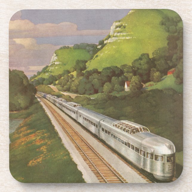 Vintage Train Vacation, Locomotive in Country Coaster (Front)