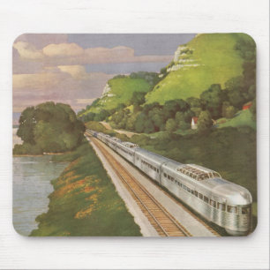 Vintage Train Vacation, Locomotive in Country Mouse Pad