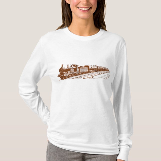 Vintage Train - Walnut T-Shirt (Front)