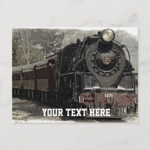 Vintage Train  with CustomText Postcard