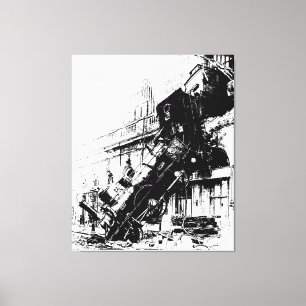 Vintage Train Wreck Paris P&I Canvas Print