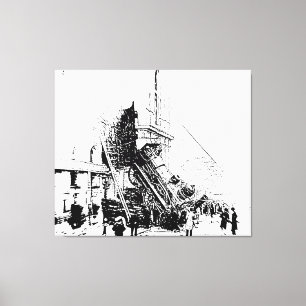 Vintage Train Wreck Paris P&I Canvas Print