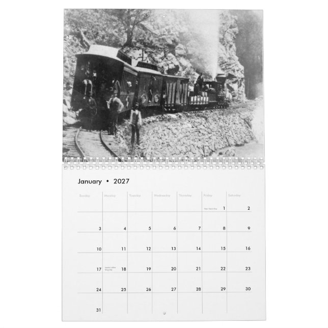 Vintage Trains Calendar (Jan 2027)