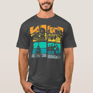 Vintage Trains Steam Locomotive Railroad Retro T-Shirt