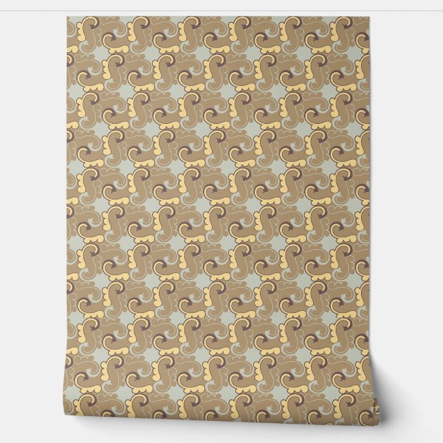 Vintage Tranquil Paisley  Wallpaper (Unrolling)