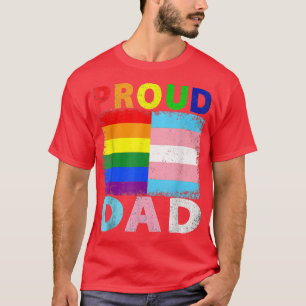 Vintage Transgender & Gay Pride Rainbow Flag Proud T-Shirt