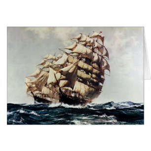 Vintage Transporation, Clipper Ships in Rough Seas