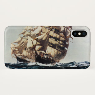 Vintage Transporation, Clipper Ships in Rough Seas iPhone X Case