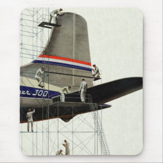 Vintage Transportation, Aeroplane Maintenance Mouse Pad