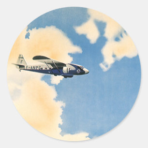 Vintage Transportation, Albatross Aeroplane Classic Round Sticker
