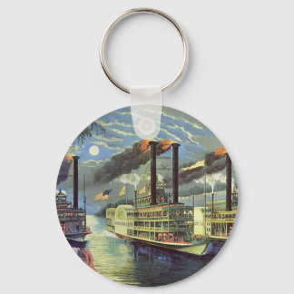 Vintage Transportation and Travel Ships Steamboats Key Ring