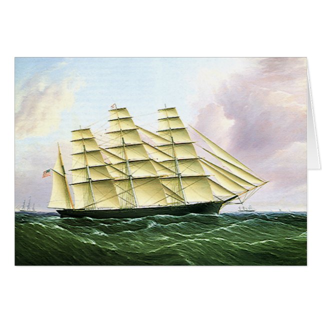 Vintage Transportation Antique Clipper Ship at Sea (Front Horizontal)