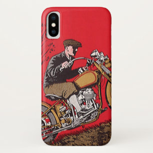 Vintage Transportation, Antique Motorcycle Rider Case-Mate iPhone Case