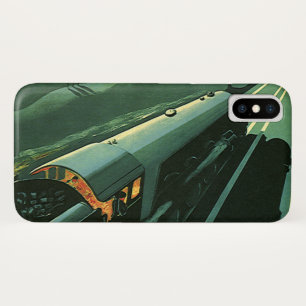 Vintage Transportation, Green Speeding Train Case-Mate iPhone Case