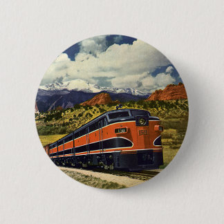 Vintage Transportation in American West, Train 158 6 Cm Round Badge